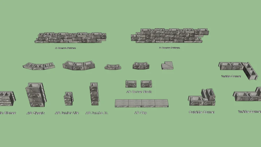 Allan Block Aztec Retaining Wall Block Collection - Gray Color