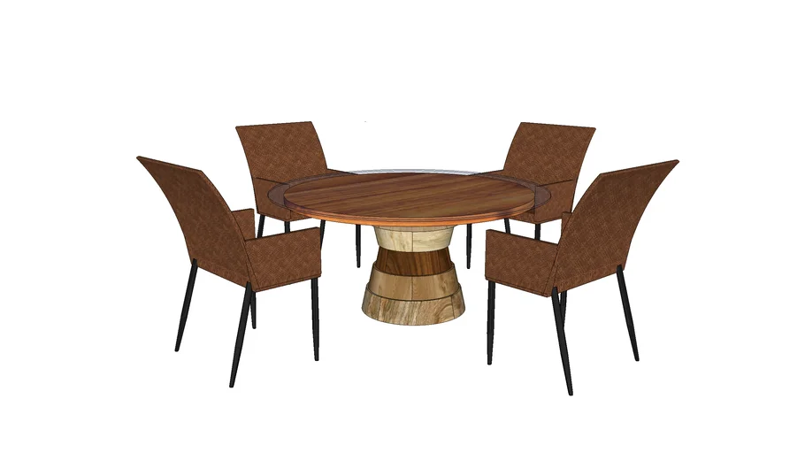 Tropical Style Circular Dining Set