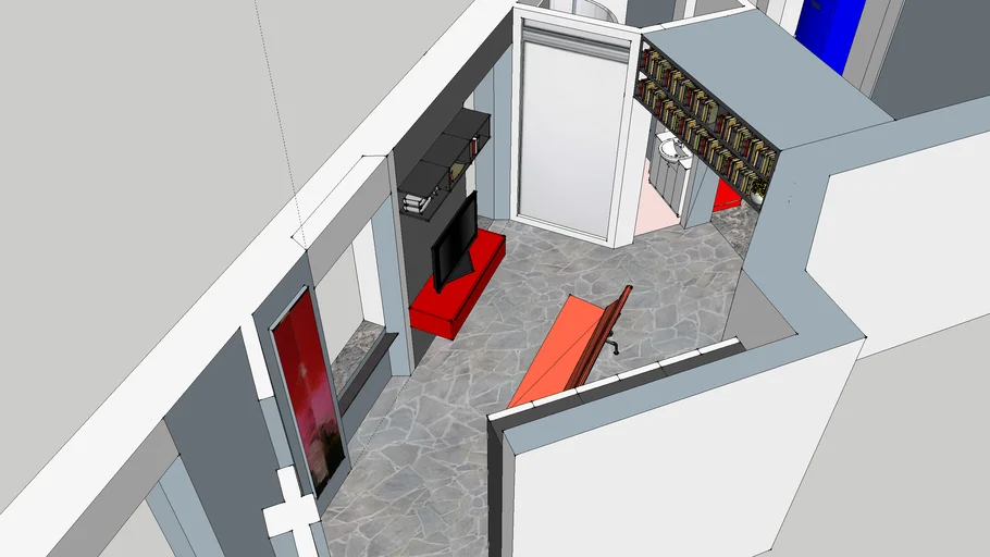 House with overhead library | 3D Warehouse