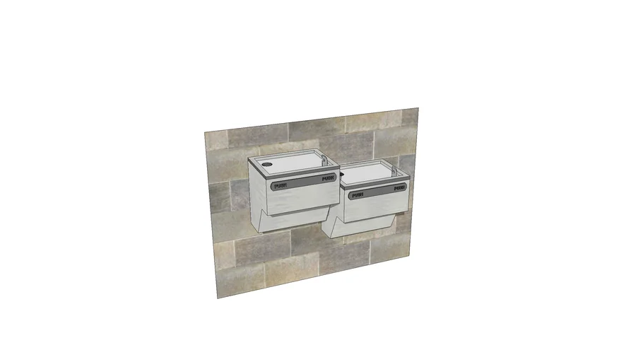 Wall-mounted dual water fountain