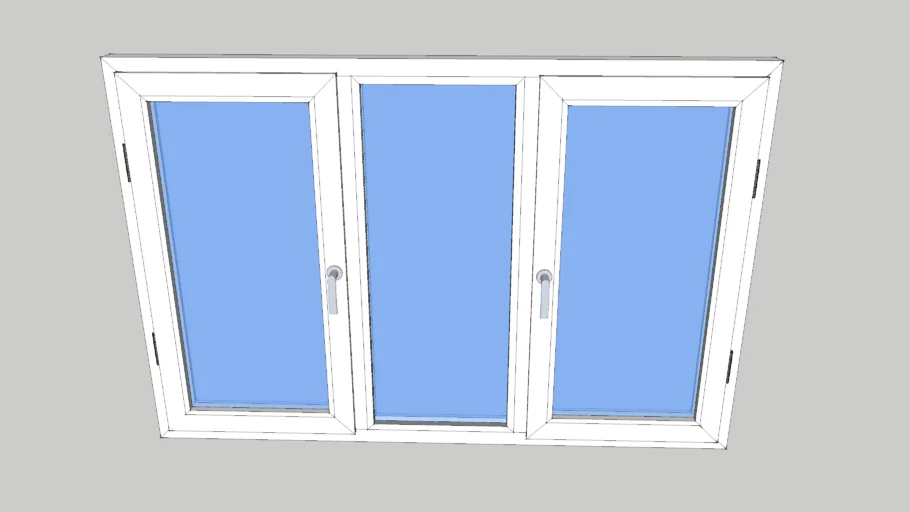 PVC window with two openings and a middle