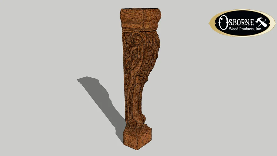 Island Height Corbel with Grapes (36" x 7" x 7 1/2")
