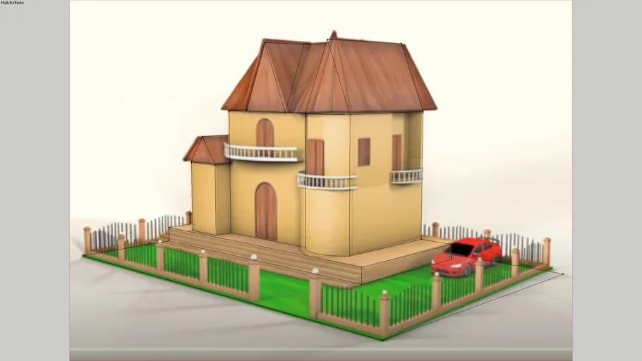 Stick Es Krim Rumah 07 (Ice Cream Stick Craft House) #rumahSketch
