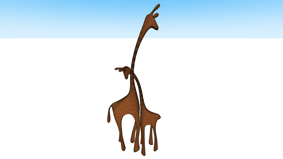 Adorno jirafas madera