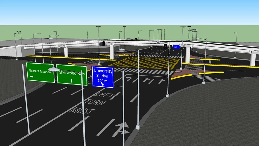 Road with flyover | 3D Warehouse
