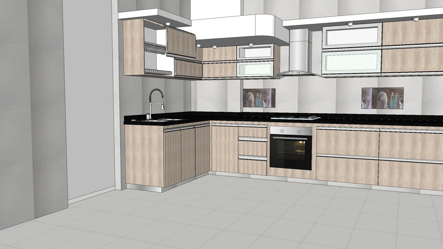 cocina con puertas de viderio