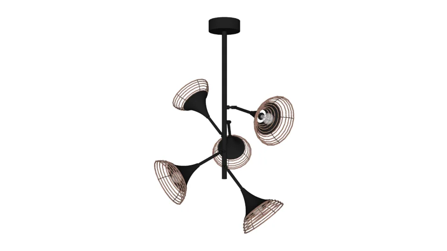 37752 Pendant Lamp Rattan 5-lite