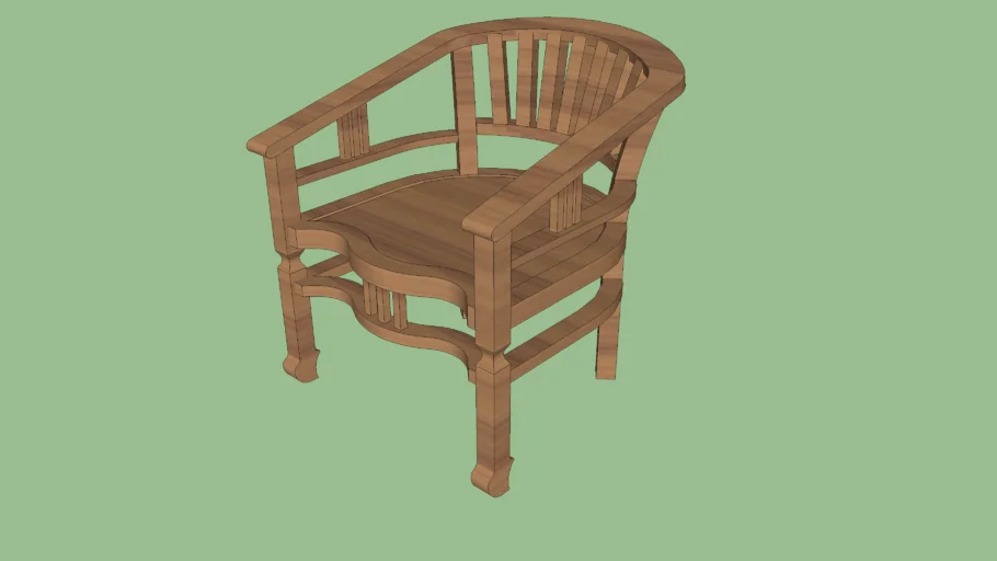 wooden chair with armrest - njb