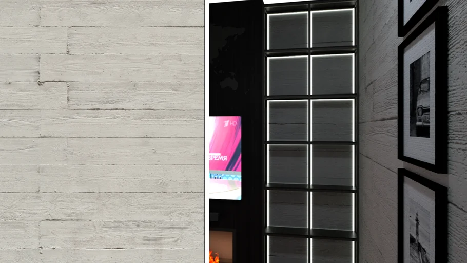 Decorative plaster Loft concrete formwork 3D texture for V-Ray