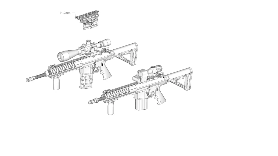 【TARKOV SPT mod】SR-25 11.5 and 14.5 barrels 3D MODEL