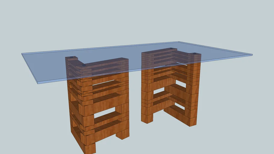Modern Wood and Glass Dining Table