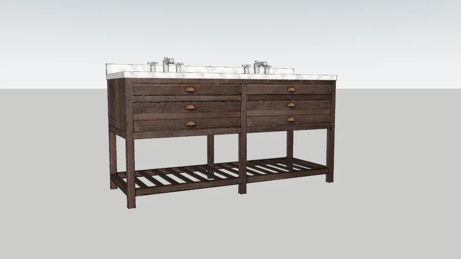 Restoration Hardware Printmaker's Double Washstand