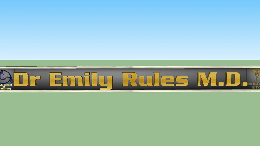 Nameplate: Dr Emily Rules M.D.