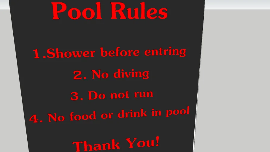 "Pool Rules"\"Reglas de la piscina"