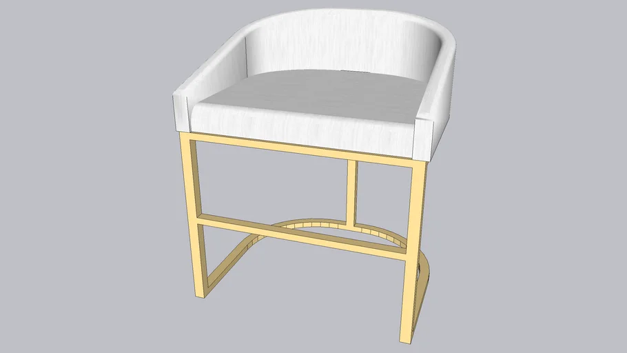 Restoration Hardware Emery Barrelback Slope Fabric Bar Stool