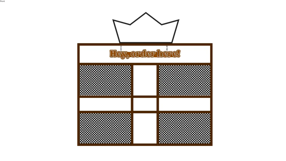 Self order kiosk divider with Royal Burger King Sign