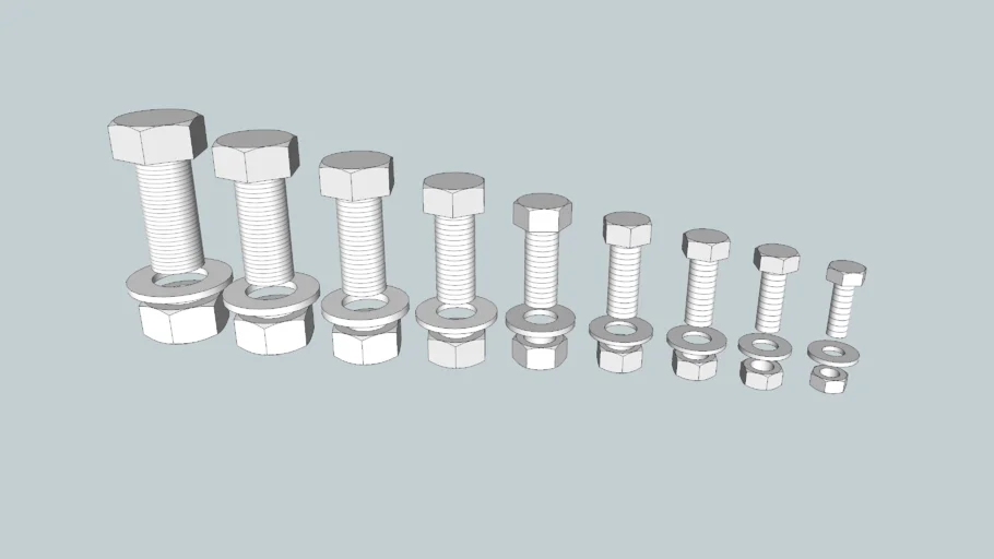 ASME Nuts, Bolts, and Washers (0.25 - 1.00)