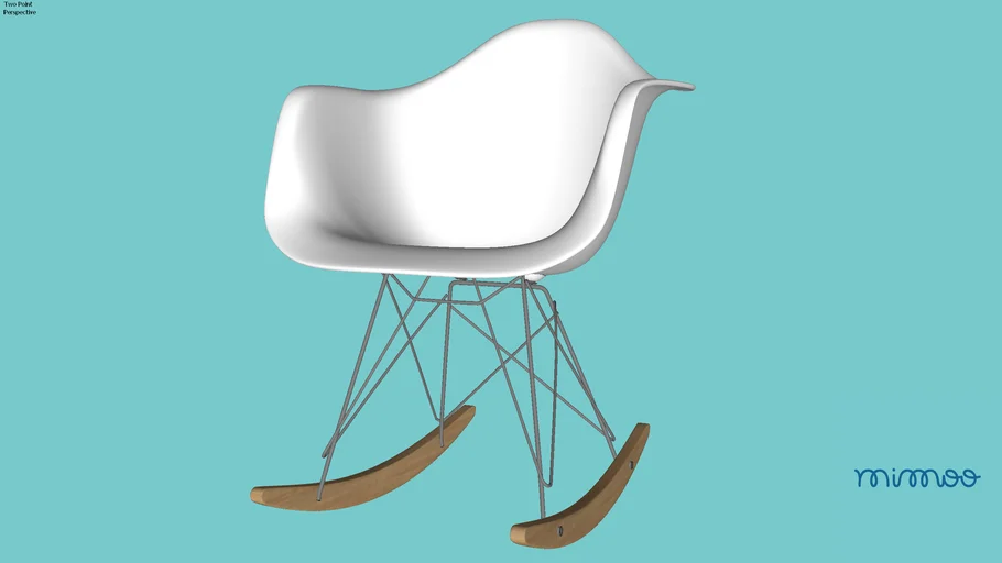 CADEIRA EAMES BALANÇO COM BASE DE MADEIRA NATURAL - BRANCA - MIMOO TOYS