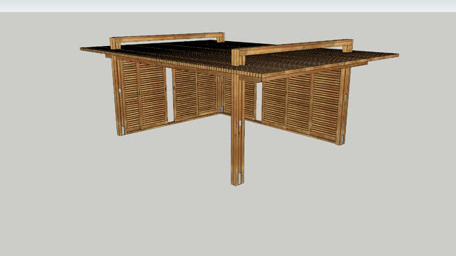 pergola bois MANEA avec portes Vivre en Bois