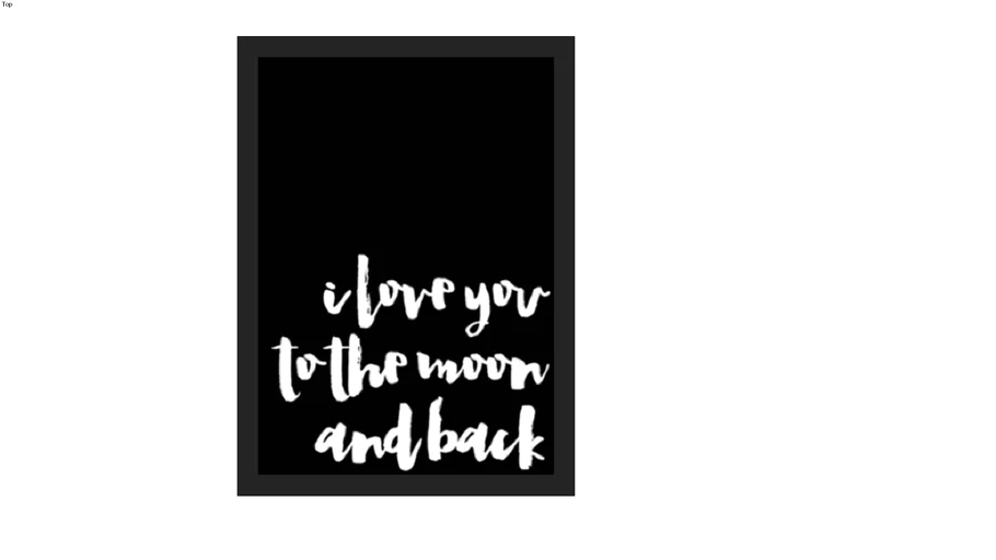 POSTER I LOVE TO THE MOON AND BACK (PRETO)