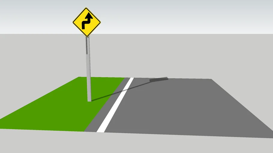Closed Double Curve, First to the Right Sign / Señal Curva y Contracurva Cerrada a la Derecha