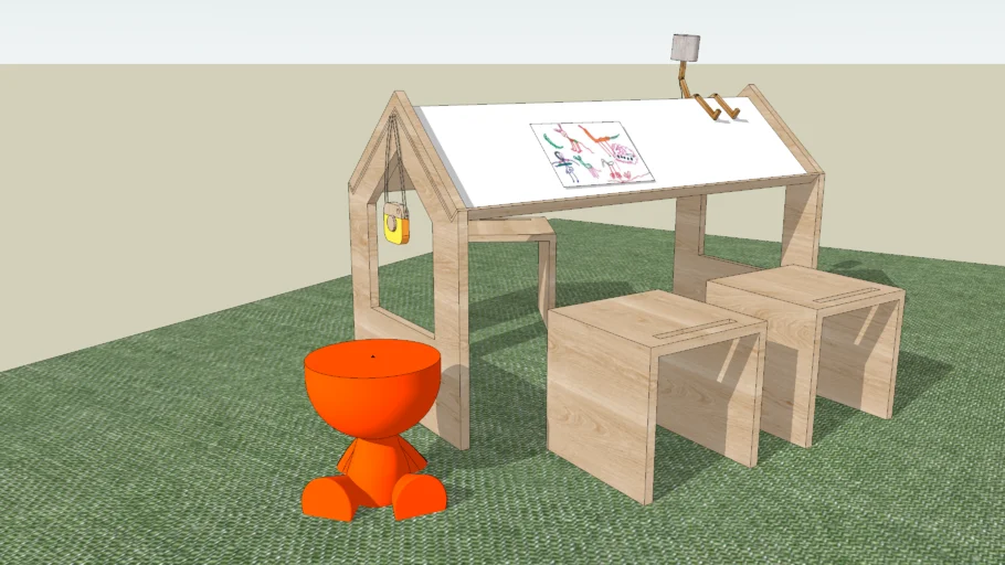 Kids Drawing Desk for Modern Bedroom