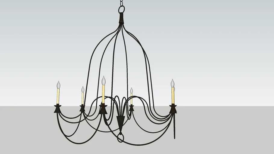 French Country Chandelier, Natural Rust