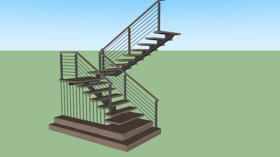 escalera con acero inoxidable