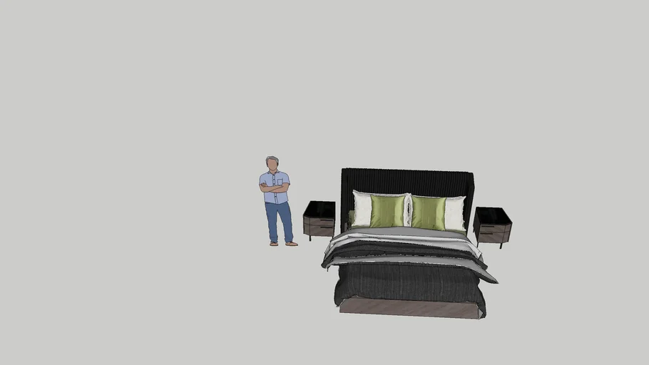 Scan Design - Leones King Bed w/ Nightstands