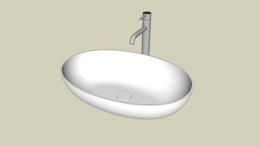 Oval basin sink + tap mixer