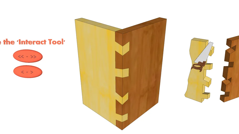 Japonese dovetail joint, dyn. component - Japanische Holzverbindung, dyn. Komponente