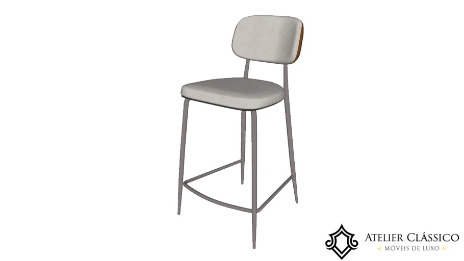 Banqueta Tyrell Estofada Estrutura Aço Carbono Pintura Eletrostática Design Moderno