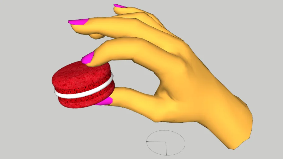 Golden Hand with Macaron.