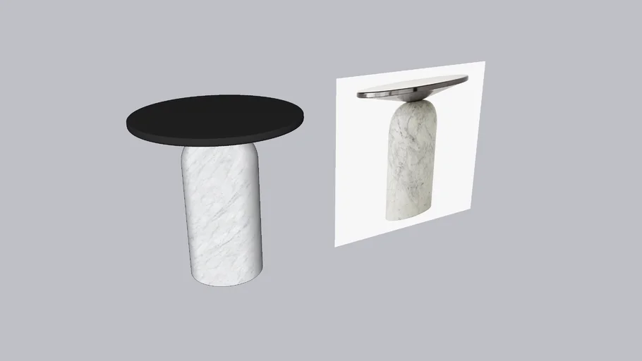 MARTINI SIDE TABLE WITH WHITE MARBLE BASE