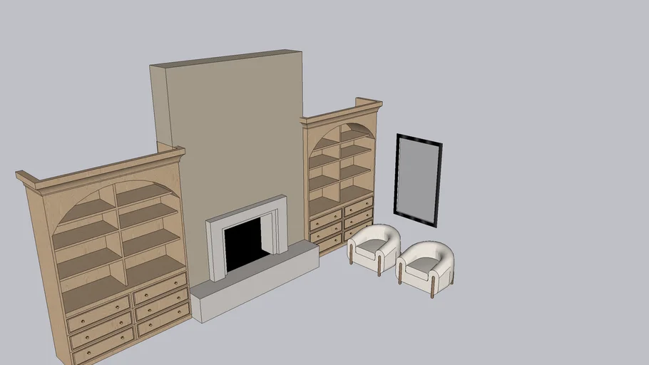 Family Room white oak arched hutch