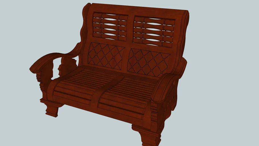 Wooden sofa, Divano in legno