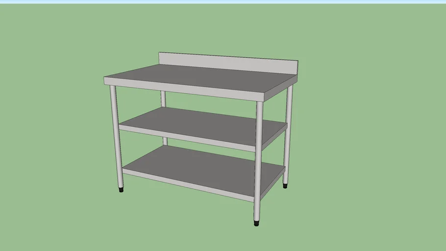 MESA EM AÇO INOX 120 COM 2 PRATELEIRAS REFRISUL