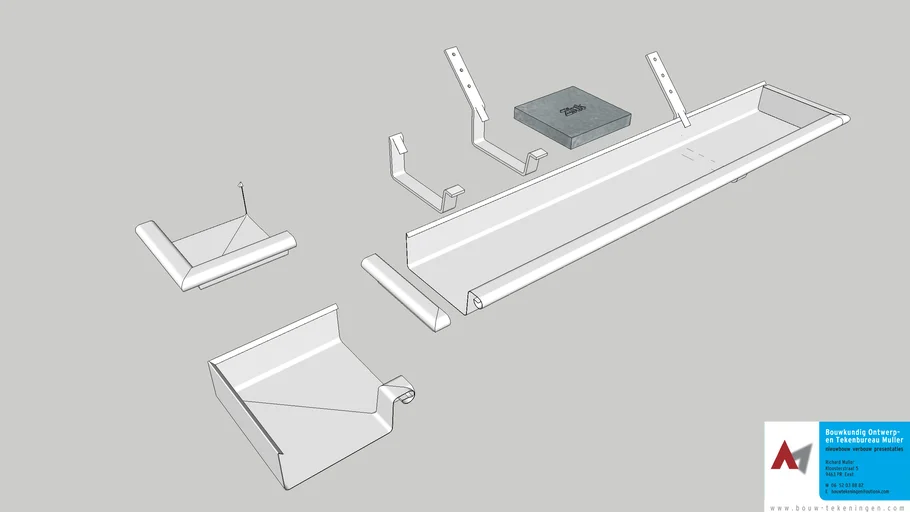 Zinken bakgoot B37 | Zinc roof gutter