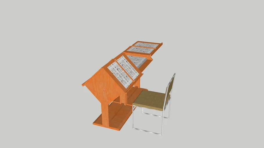newspaper reading table | 3D Warehouse