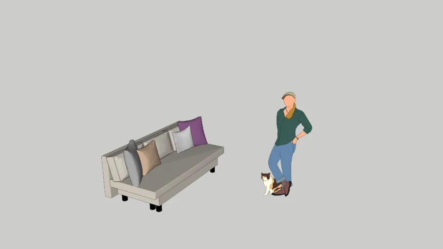 IKEA ÄLVDALEN 3-seat sofa-bed, Knisa grey-beige