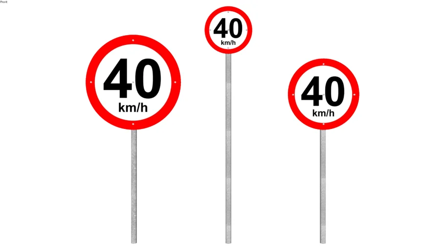 Placa R-19 / 40km / Placa de Trânsito / Sinalização / Regulamentação