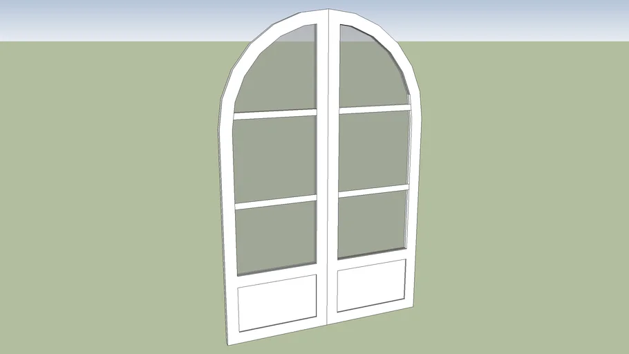46" x 98" Arched French Door with upper windows