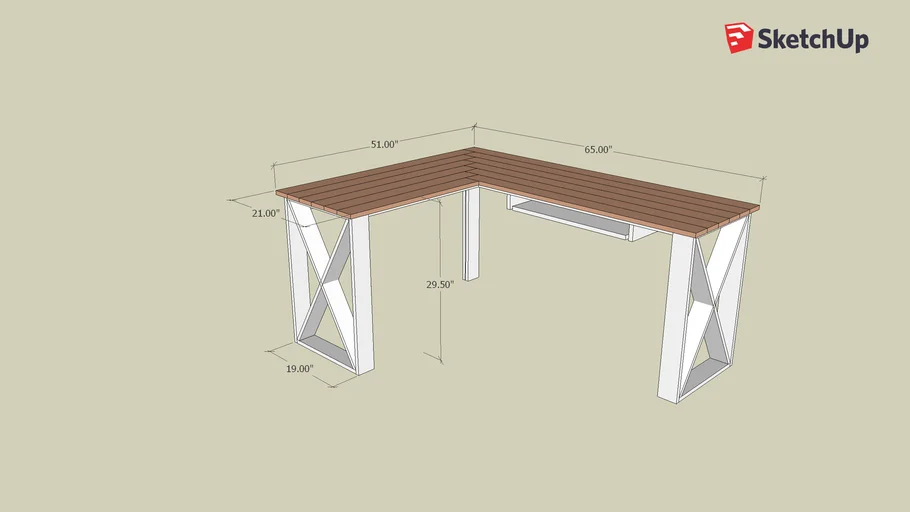 Herringbone Corner Desk