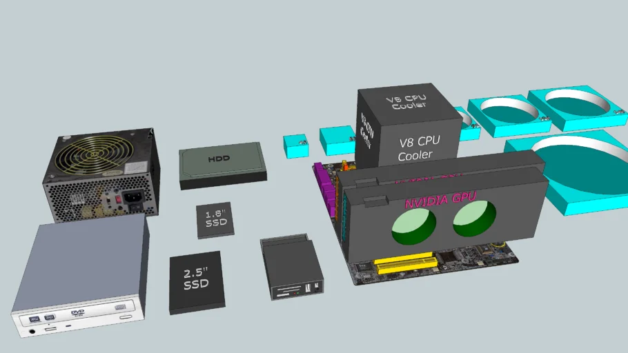PC Parts, use for Case Design