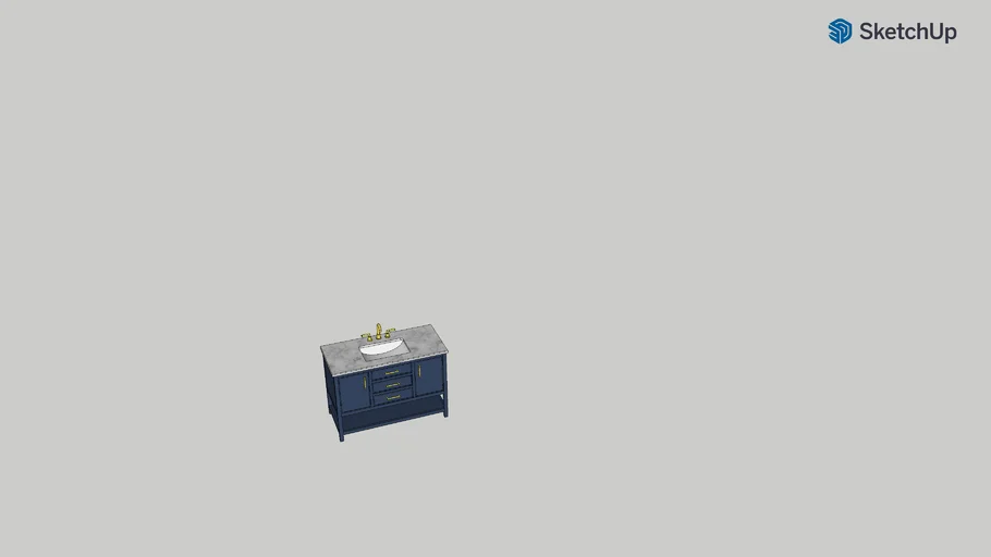 Presnell 48-in Navy Blue Bathroom Vanity 