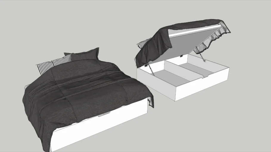 Cama Casal Box com Baú