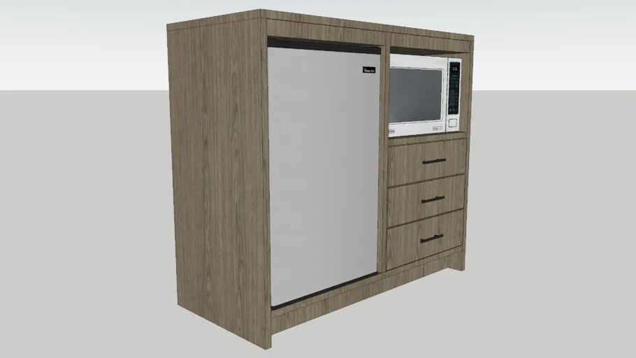 Microwave + Mini-Fridge Combo