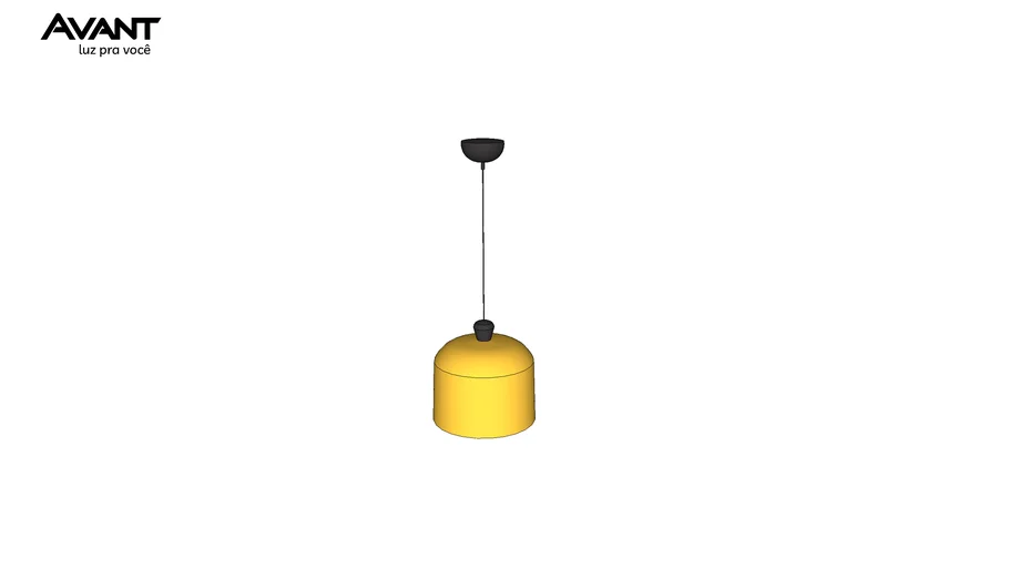 PENDENTE BELL Ø28X21CM ALUMÍNIO E AÇO AMARELO, AMARELO E PRETO FOSCO - AVANT 489130007