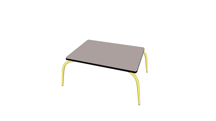 Table Basse Sun – Uni Rose Poudré - Pieds Jaune Citron