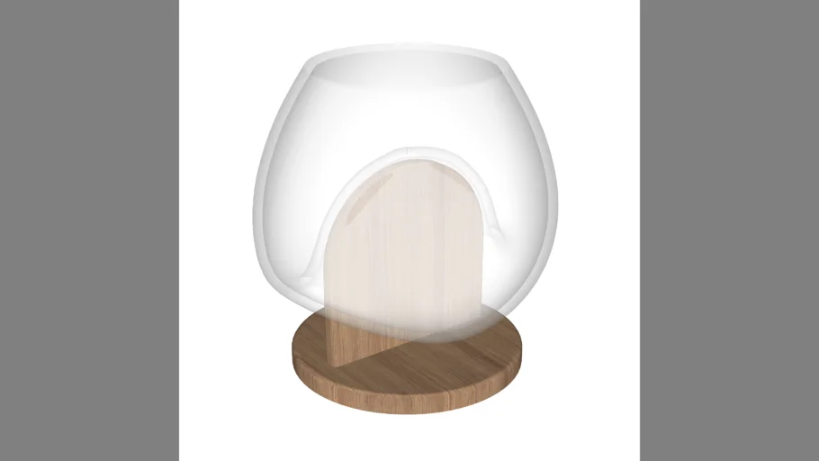 carol gay vaso bauhaus circulo madeira cumaru vidro
